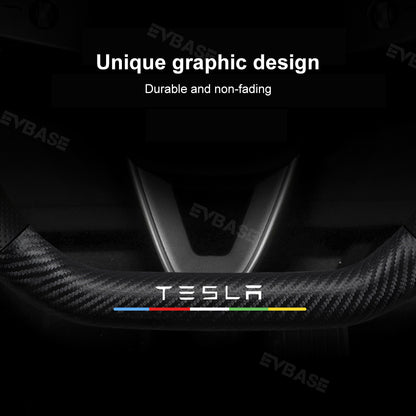 Tesla Model 3 Highland Steering Wheel Cover Wrap Breathable Anti-Slip Perforated Leather Carbon Fiber