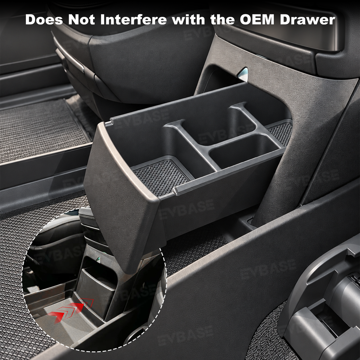 Center Console Lower Organizer Tray for Rivian R2 Pull-Out Storage Box Under-Armrest Organizer Interior Accessories