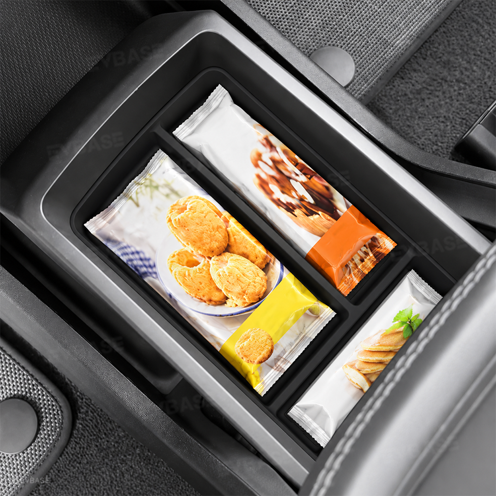 Center Console Drawer Organizer for Rivian R2 Under-Armrest TPE Storage Tray Insert