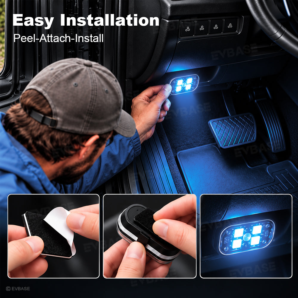 Wireless LED Flashing Lights Multi-Mode RGB Ambient Lighting with Remote Control for Rivian R1S /R1T /R2