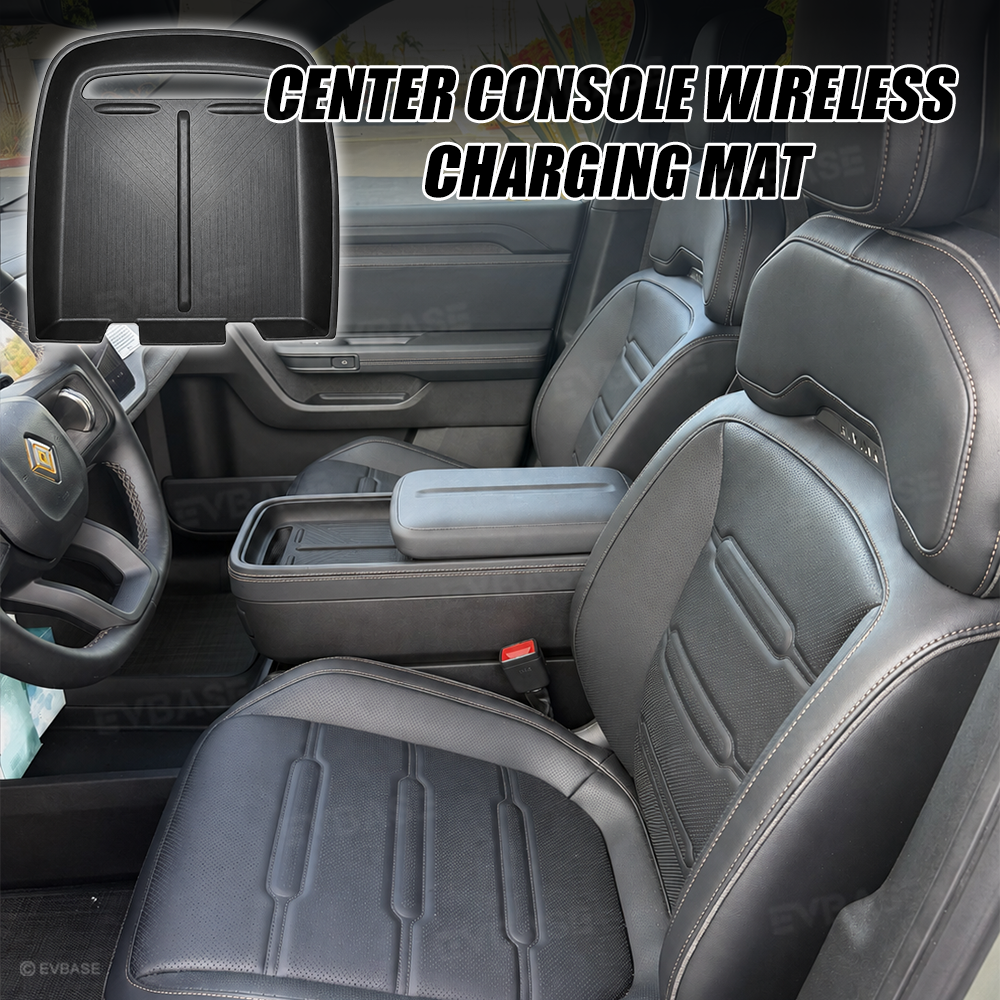 Center Console Wireless Charging Pad Liner for Rivian R2 Silicone Non-Slip Waterproof Protective Mat Phone Charging Area Liner