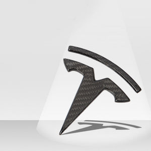 EVBASE Model 3 Y Steering Wheel Front Trunk Rear Trunk Logo Real Carbon Fiber Cover Sticker Matte