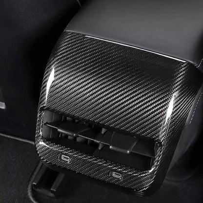 Model Y 3 Carbon Fiber Interior Accessories Rear Air Outlet Vent Cover Genuine for Tesla