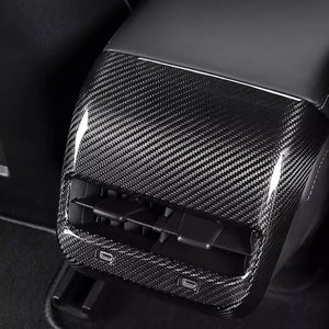 Tesla Model Y 3 Carbon Fiber Interior Accessories Rear Air Outlet Vent Cover Genuine