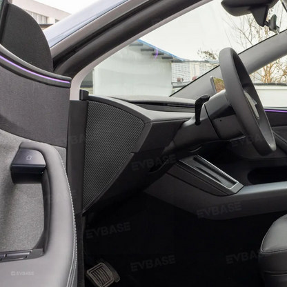 Model Y Juniper Dashboard Side Panel Trim Cover Real Carbon Fiber Front Door Slot Overlay