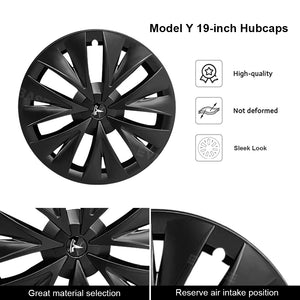 EVBASE Tesla Model Y Wheel Covers 19" Wheel Caps ABS Hubcaps Replacement 4PCS Rim Protection For Gemini Wheels
