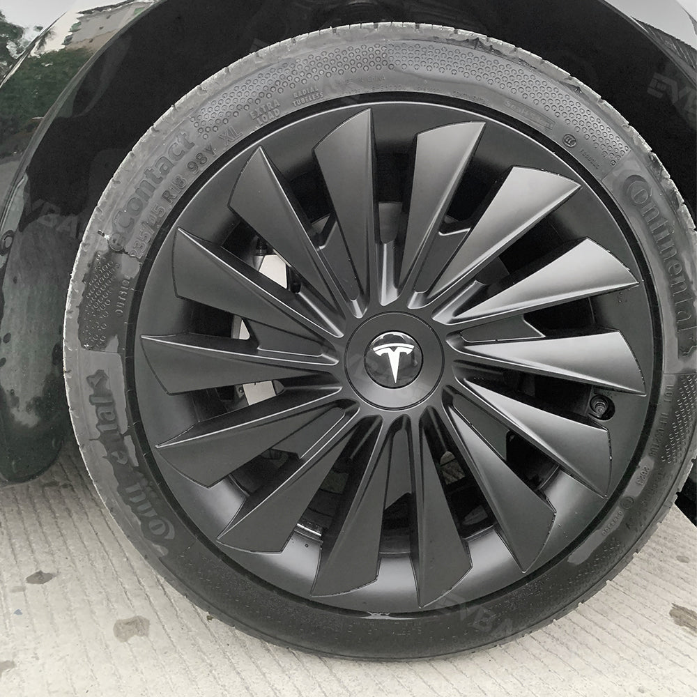 Model 3 Highland Wheels Covers Hub Caps Matte Black 18inch for Tesla E -  EVBASE-Premium EV&Tesla Accessories