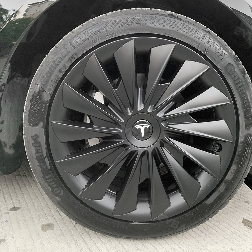 Model 3 Highland Wheels Covers Hub Caps Matte Black 18inch for Tesla Exterior Accessories EVBASE