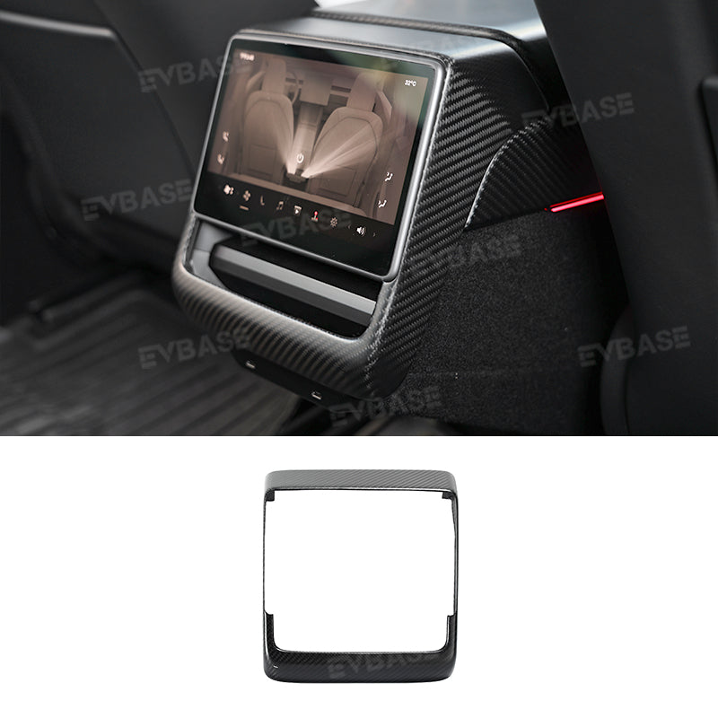 Model Y Juniper Rear Screen Frame Cover Real Carbon Fiber Back Screen Display Frame Overlay for Tesla