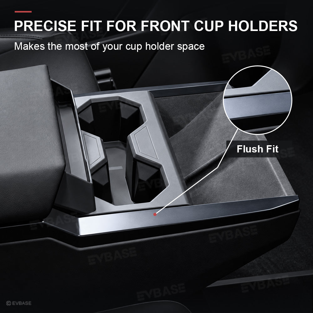 Cybertruck Center Console Cup Holder Insert 2.0 Silicone Cup Holder Drink Organizer with Glasses Holder