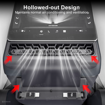 Model Y Juniper/ 3 Highland Rear Vent Expansion Dock 2.0 with Retractable Fast Charging Cables & Aromatherapy &  Air Vent Cover for Tesla