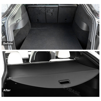EVBASE Tesla Model Y Retractable Trunk Cargo Cover Rear Privacy Cargo Cover Shade Protector