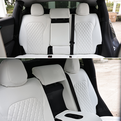 Model Y Juniper Seat Covers Waterproof Breathable NAPPA Leather Seat Protector with Diamond Quilted Design