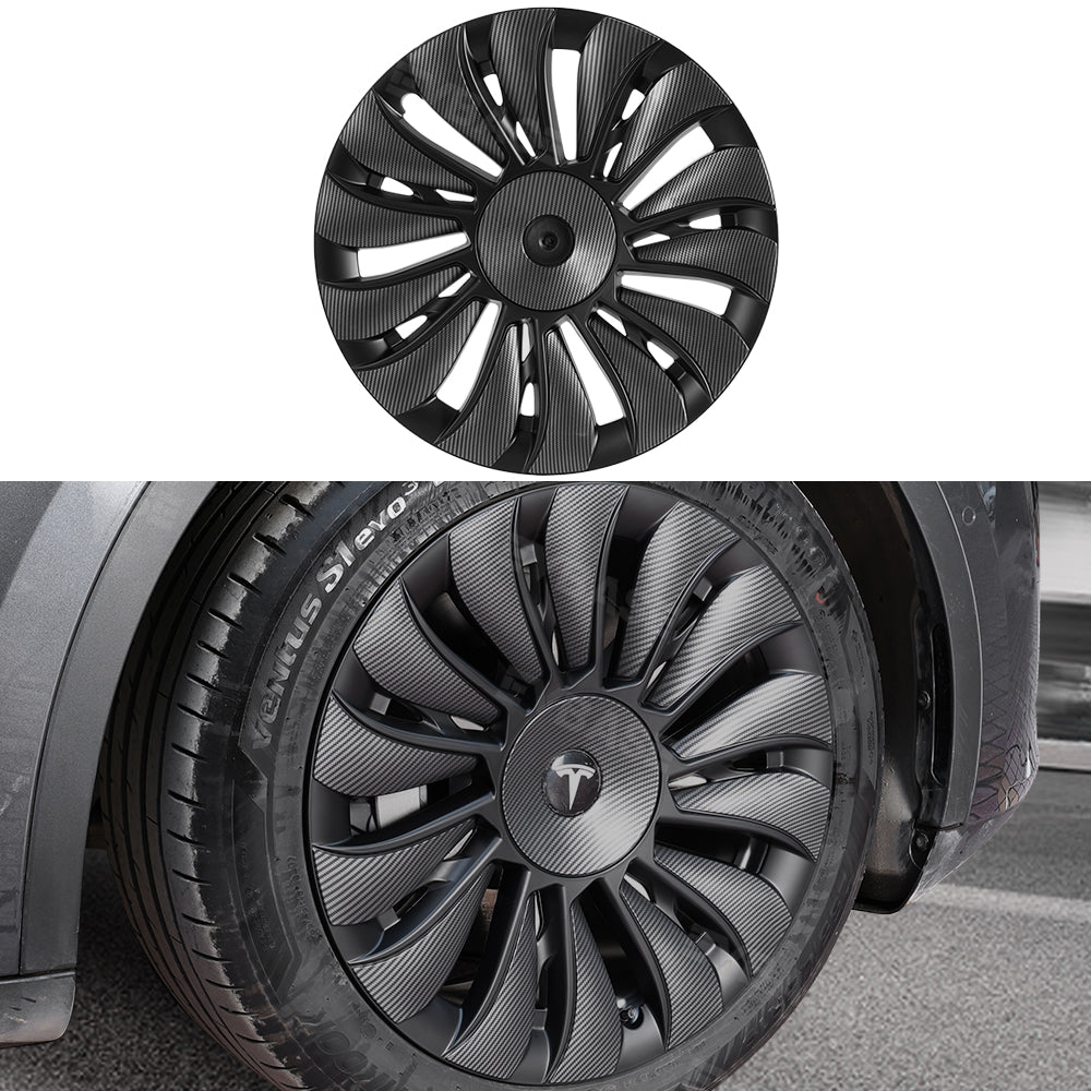 Model Y Überturbine Wheels Covers 19inch Carbon Fiber Texture for Tesl -  EVBASE-Premium EV&Tesla Accessories