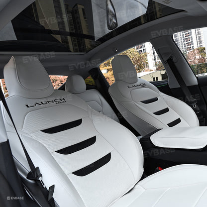 Tesla Seat Cover Model Y Juniper NAPPA Leather Full Coverage Seat Protector WIth Launch Logo