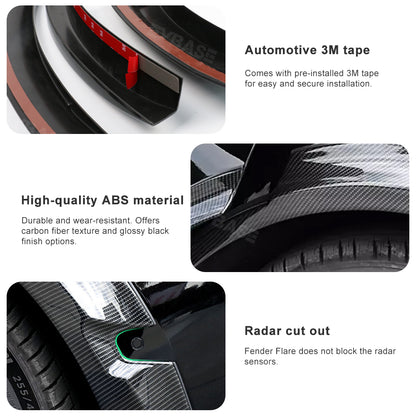 Model Y Fender Flares Wide Body Wheel Arches Extensions Edge Trim Protector With Radar Cutout for Tesla