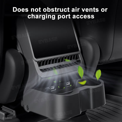 Model Y Juniper/ 3 Highland Backseat Screen Display Overlay with Hidden Folding Cup Holder
