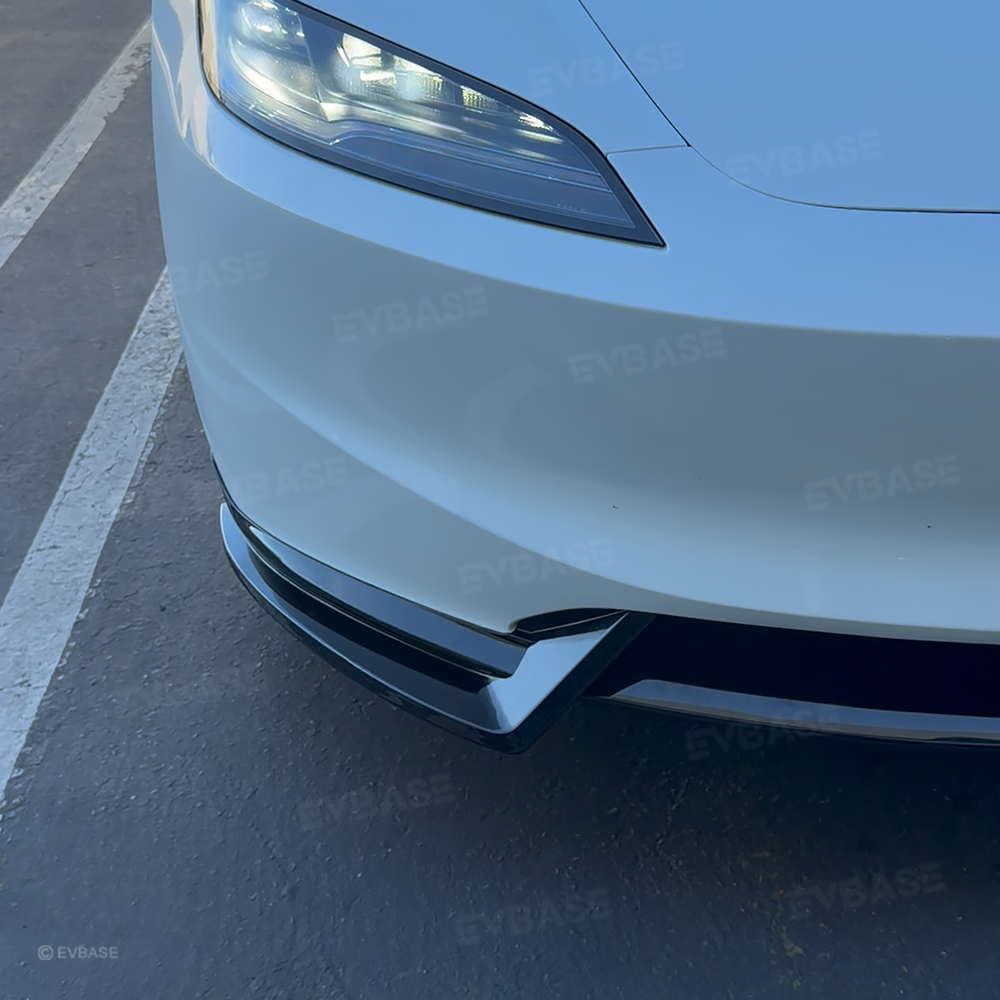 EVBASE Tesla Model Y Front Bumper Lip Fascia Front Lip Spoiler ABS Sport Body Kit Front Apron Model 3