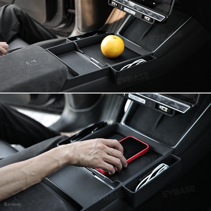 Model Y Juniper/Model Y L/ 3 Highland Center Console Tray 2.0 Silicone Organizer with Side Pockets