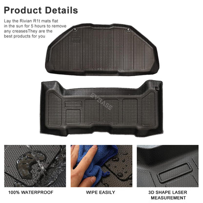 R1T/R1S Front Mat Upper Lower Layer All-Weather TPE Front Storage Mat Cargo Liner for Rivian R1T/R1S