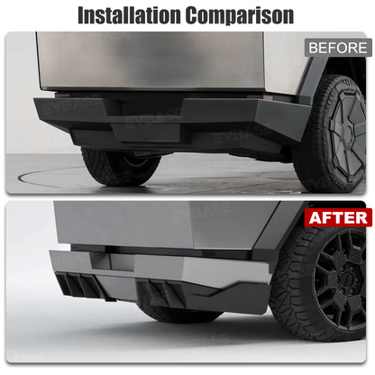 Cybertruck Rear Diffuser ABS Rear Bumper Lip Side Splitter Extension for Tesla