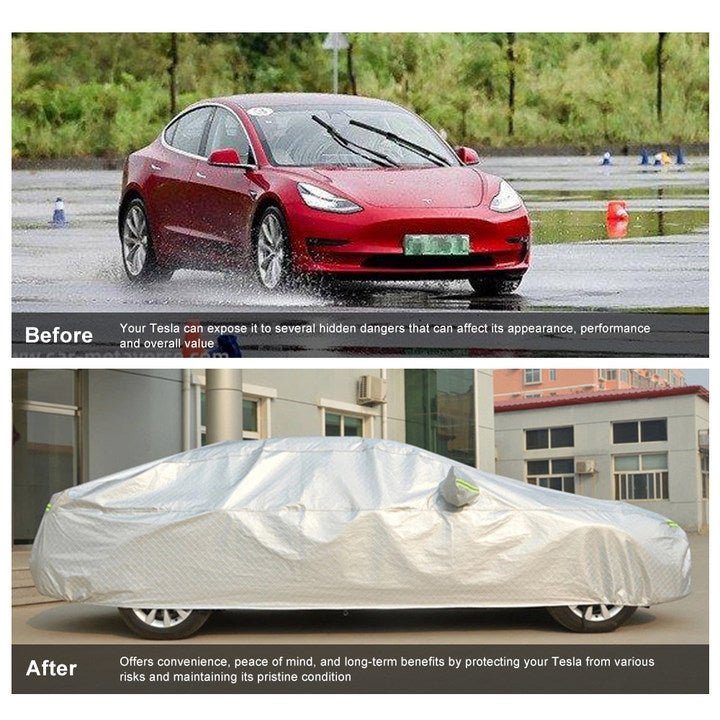 Full Car Cover Outdoor Waterproof Snow UV Dust Soft Protection For Tesla  Model Y