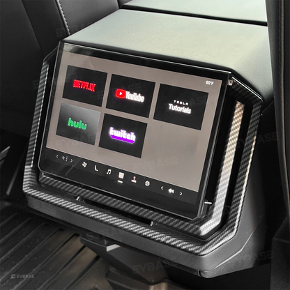 Cybertruck Rear Screen Frame & Air Vent Protective Cover ABS Carbon Fiber Style Overlay Trim