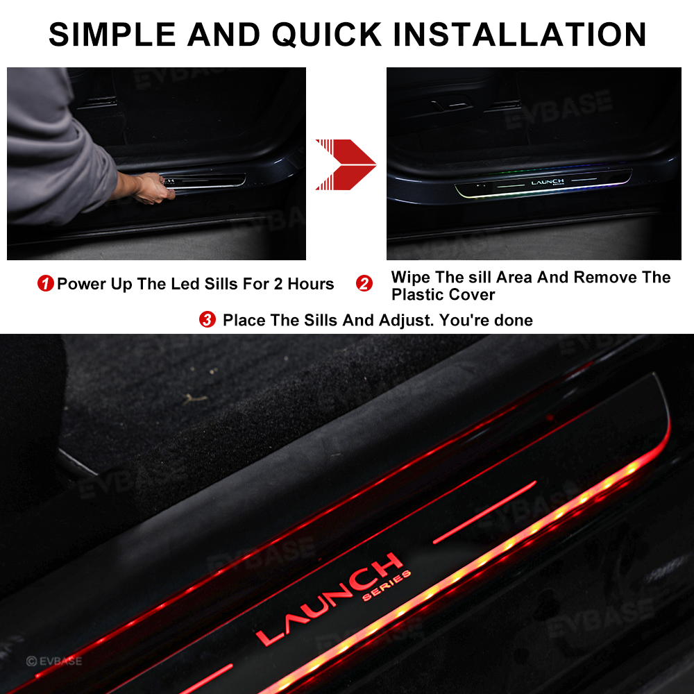 Tesla Model Y Juniper  Illuminated  Door Sills Covers Welcome Pedal Trim Protectors Plates With Launch Logo