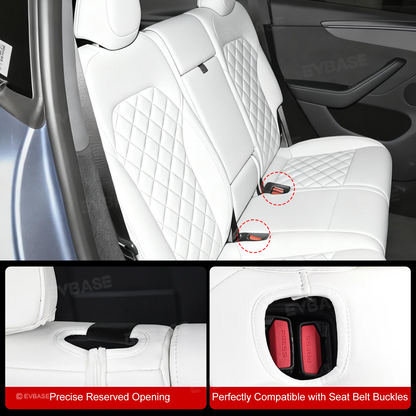 Model Y Juniper Seat Covers NAPPA Leather Full Coverage Seat Protector with Diamond Quilted Design