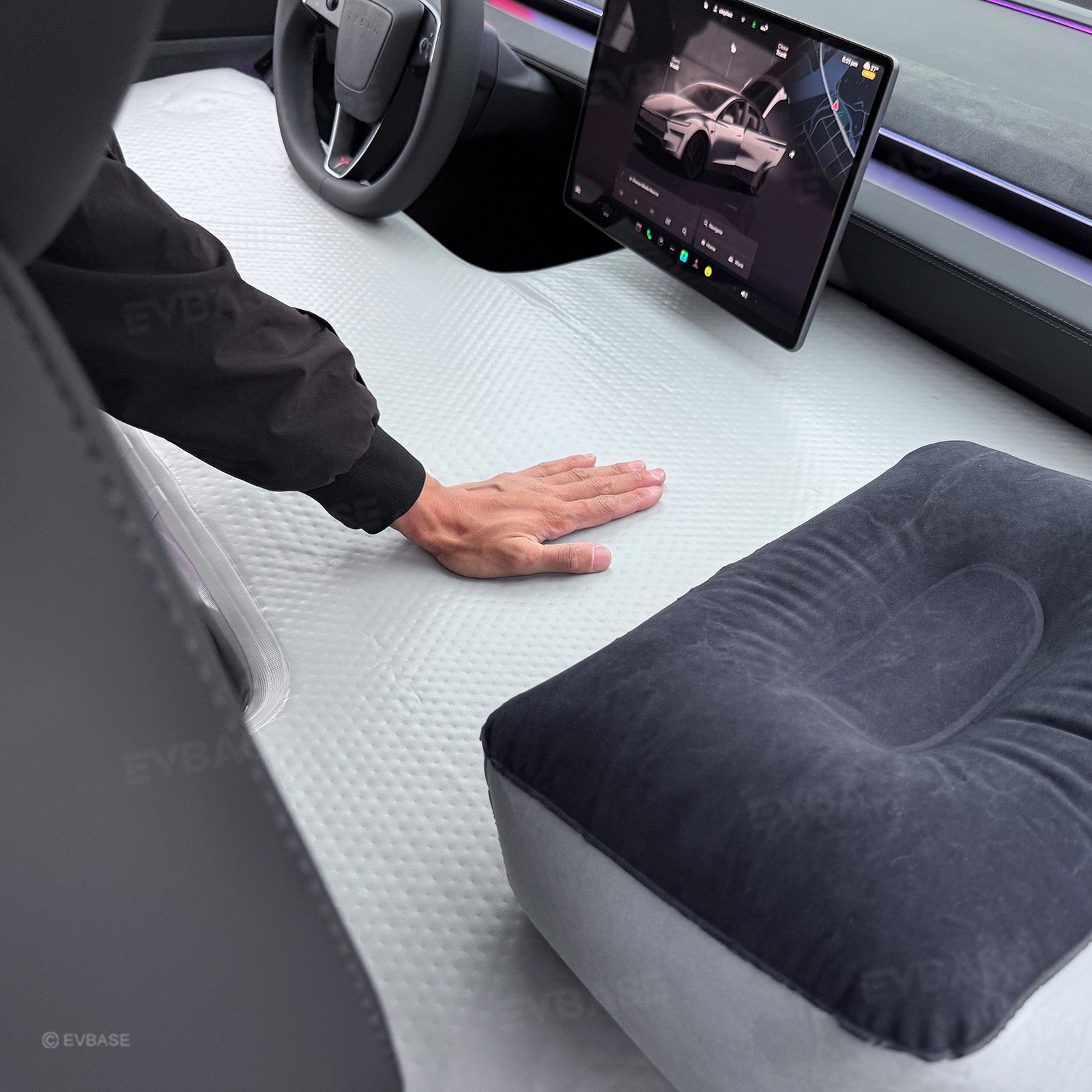 Front Seat Air Mattress Kids Inflatable Camping Bed with Air Pump for Model Y/ Y Juniper & Model 3/ 3 Highland