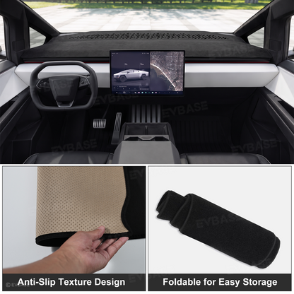 Cybertruck Dashboard Cover Anti-Glare Sun Protection Suede Dash Mat