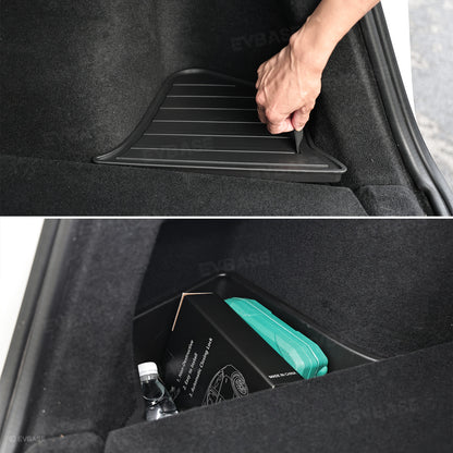 Model Y Juniper Rear Trunk Storage Box TPE Side Cargo Organizer Bins 2.0 with Lids for Tesla