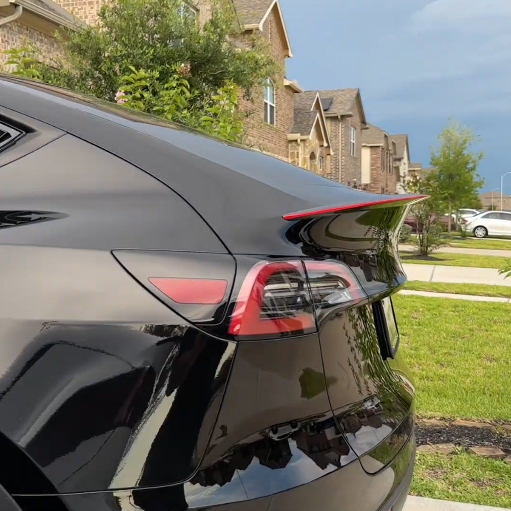 New Tesla Red Spoiler Carbon Fiber Model Y 3 Real Carbon Fiber