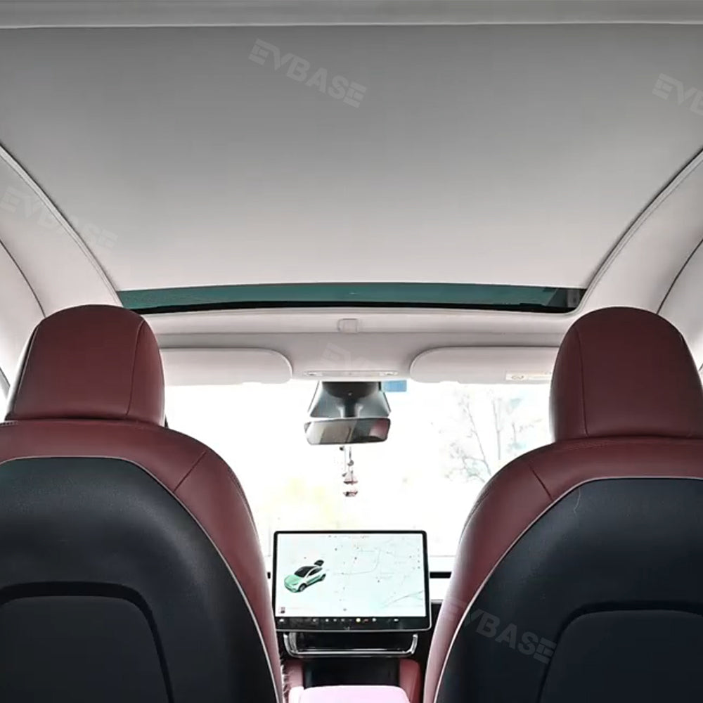 EVBASE Tesla Model Y Retractable Sunshade Glass Roof Sunshade Model Y Accessories Electric Automatic Shades