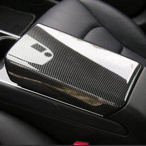 EVbase Tesla Central Control armrest Box Cover Real Carbon Fiber For Model 3 Y