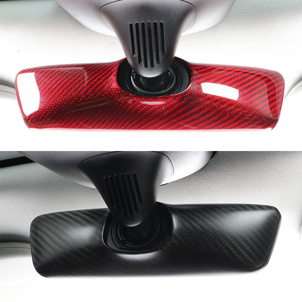 Interior Rearview Mirror Cover Model 3 Y Real Carbon Fiber Rearview Mirror Backside Overlay for Tesla