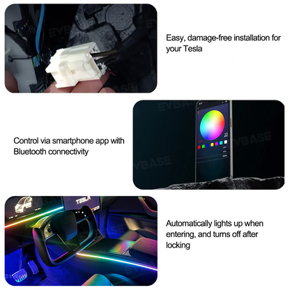 Model X RGB Ambient Lighting Interior Streamer Light Kit LED Neon Light Strip