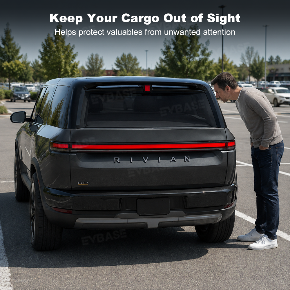Cargo Cover for Rivian R2 Retractable Rear Trunk Cargo Shield Privacy Cover Security Shade