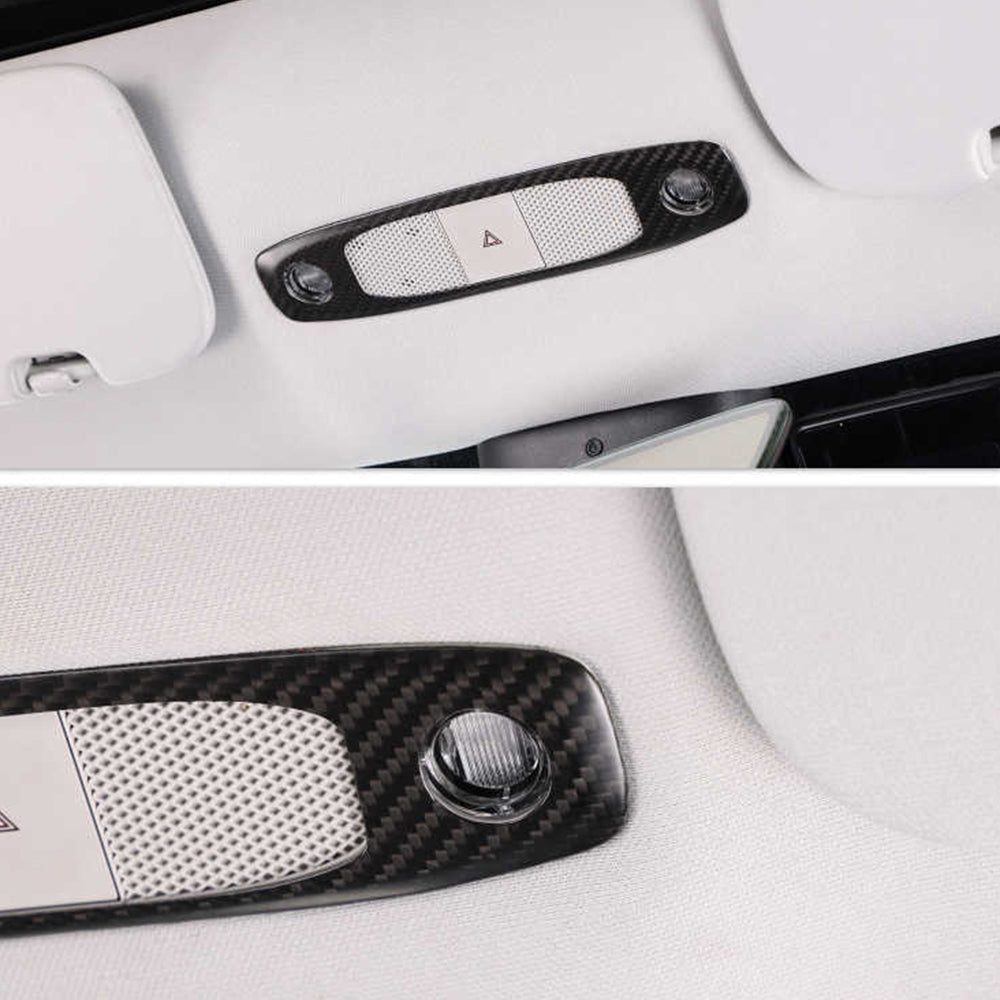 Real Carbon Fiber Reading Light Cover Trim Model 3 Y Interior Decoration Cover Accessories for Tesla