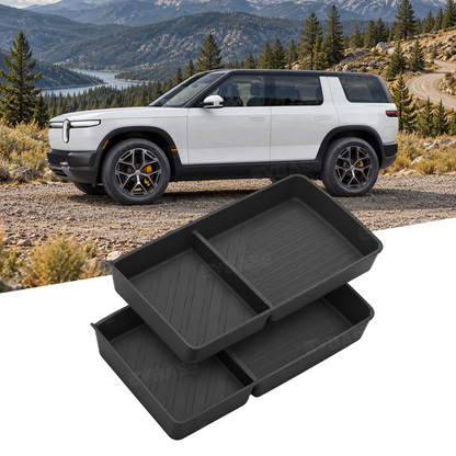 Center Console Drawer Organizer for Rivian R2 Under-Armrest TPE Storage Tray Insert