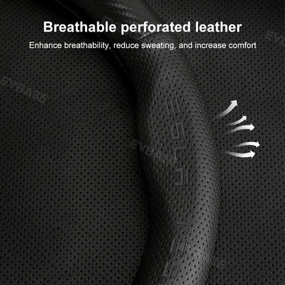 Tesla Model 3 Highland Steering Wheel Cover Wrap Breathable Anti-Slip Perforated Leather Carbon Fiber