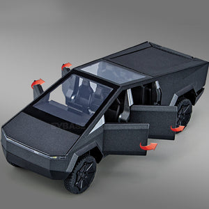 Tesla Cybertrunk Pickup Trailer RV Model Kit Alloy Tesla Model Diecast Metal Cybertrunk Toy Car