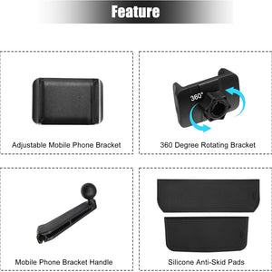 Ford Mustang Mach E Center Console Dash Storage Box Organizer 360° Rotatable Dashboard Phone Holder