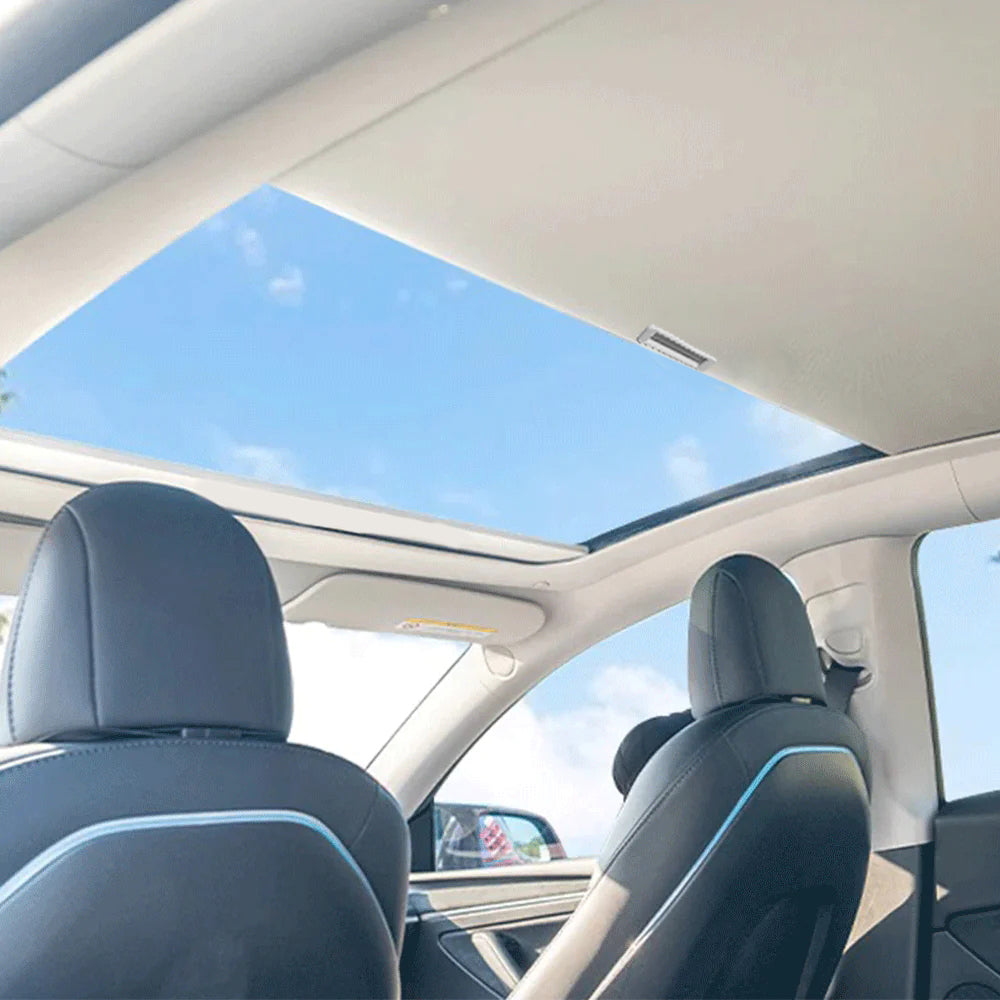 Tesla Model 3 Y Retractable Sunshade Glass Roof Sunshade with Roll Fabric style