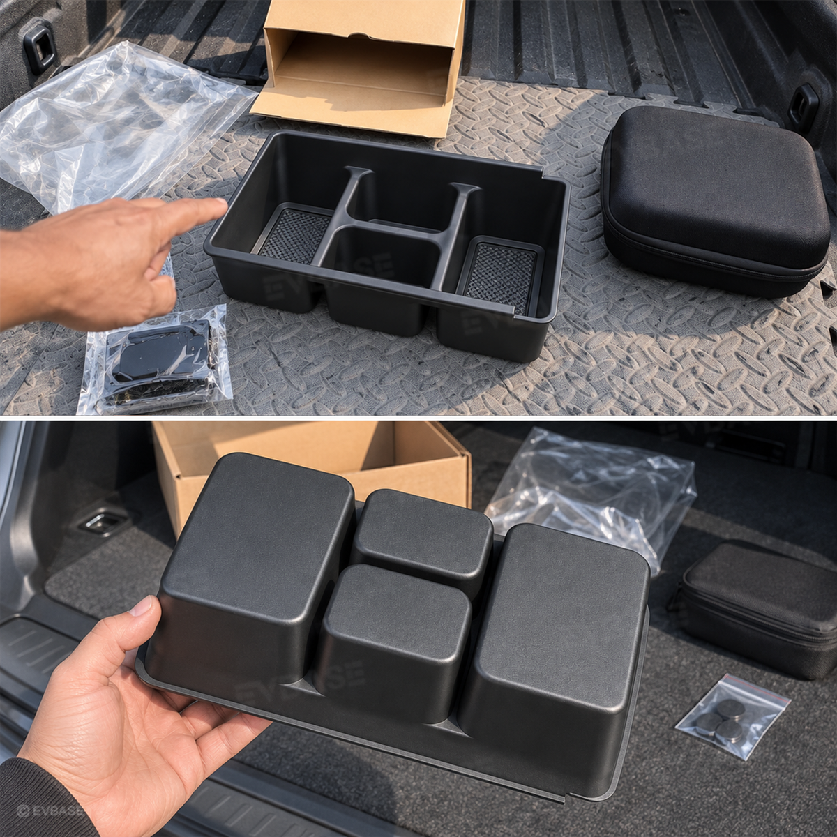 Center Console Lower Organizer Tray for Rivian R2 Pull-Out Storage Box Under-Armrest Organizer Interior Accessories