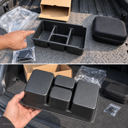 Center Console Lower Organizer Tray for Rivian R2 Pull-Out Storage Box Under-Armrest Organizer Interior Accessories