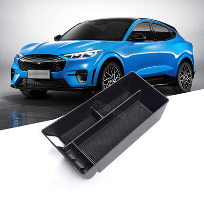 Mustang Mach E Center Console Storage Box Armrest Organizer Silicone Waterproof Non-Slip Tray for Ford