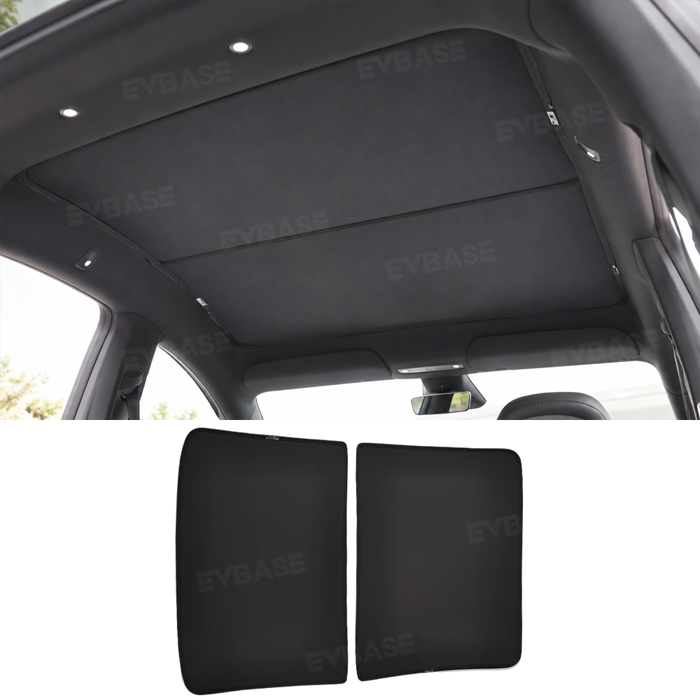 Model Y L Glass Roof Sunshade Ice Crystal Sunroof Shade Foldable Heat Reflective Sun Visor
