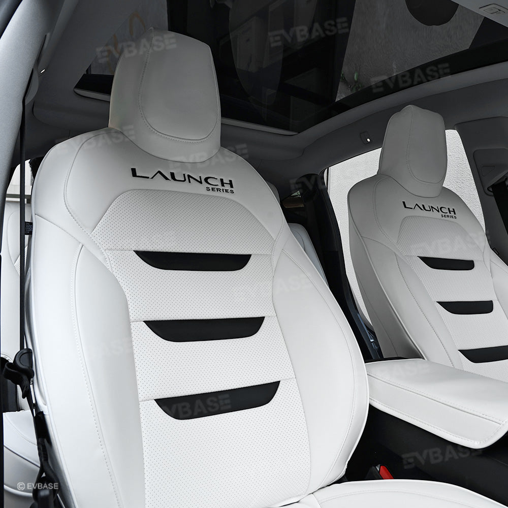 Tesla Seat Cover Model Y Juniper NAPPA Leather Full Coverage Seat Protector WIth Launch Logo