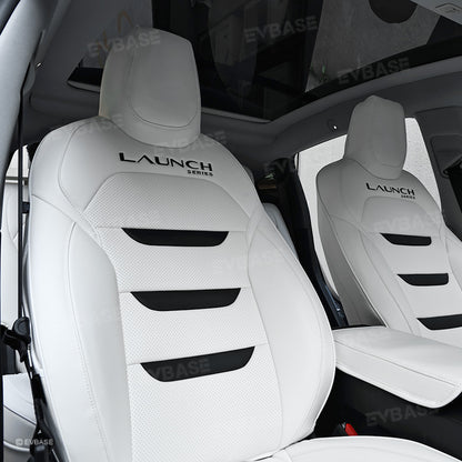 Tesla Seat Cover Model Y Juniper NAPPA Leather Full Coverage Seat Protector WIth Launch Logo